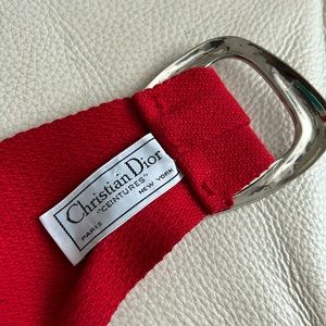 ♥️ VINTAGE 💄Lipstick Red VINTAGE Christian Dior Canvas Wide Belt